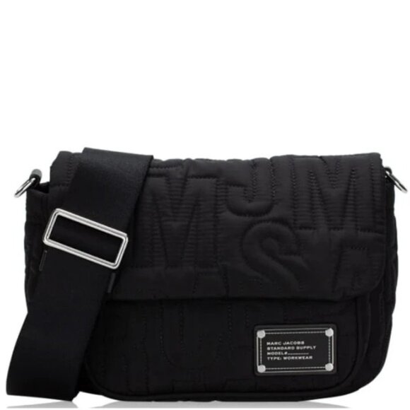 MJ-28. Marc Jacobs Nylon Jumbled Logo Messenger Petal Pink - Picture 1 of 1